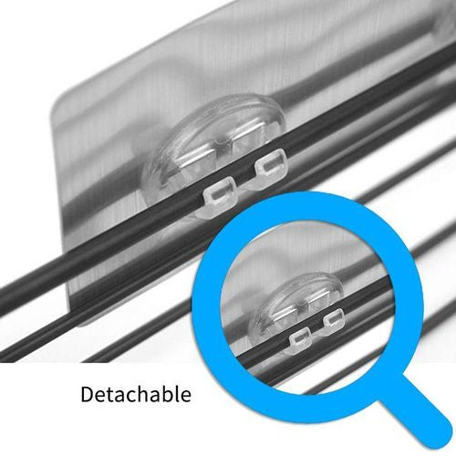 wall mounted multipurpose shelf with adhesive tapes by Metallics Home